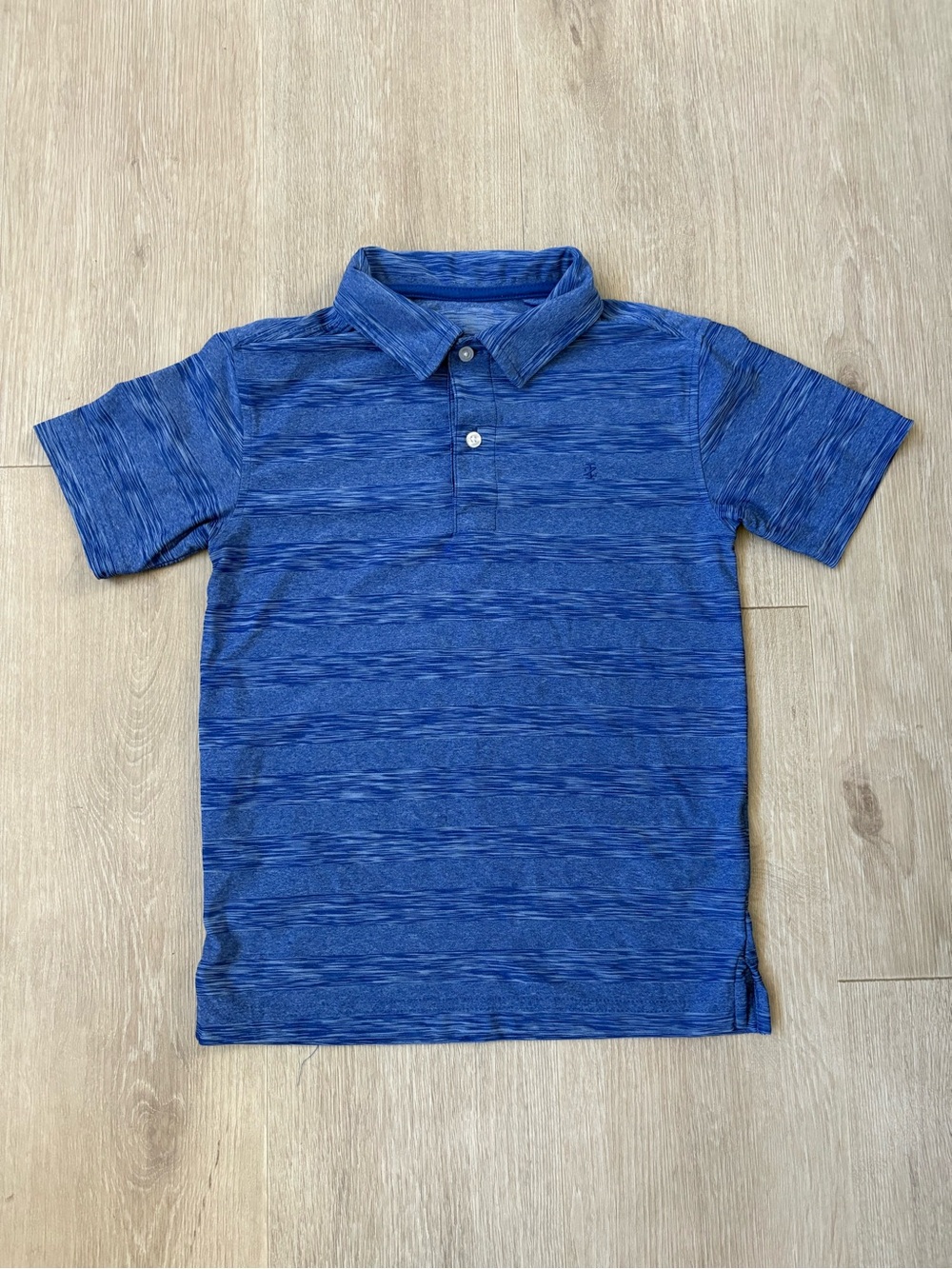 Boys IZOD Polo Shirt Size 6/7 Blue Performance Fabric 2-Button Placket